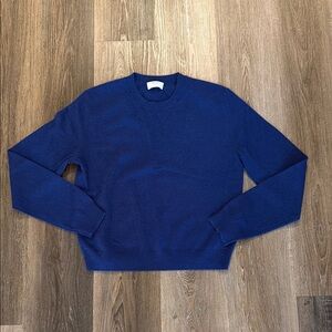 Aritzia Bare Cashmere crewneck sweater in Byron Blue